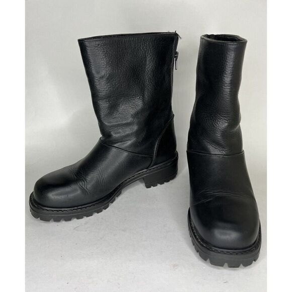 Ll Bean Ankle Boots Women Size 7.5W Black Leather Back Zipper - Picture 10 of 13